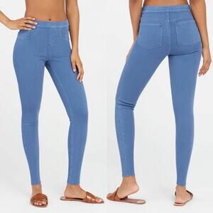 Spanx Jean-Ish Ankle Leggings Pants Indigo Haze Blue XL Slimming Shaping Stretch